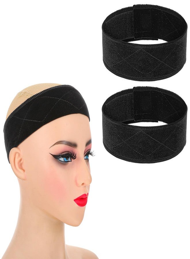 MBAIYO 2Pcs Velvet Wig Band for Woman, Adjustable Wig Grip Hair Band Flexible Velvet Headbands Non-Slip Wigs Holder Accessories for Wigs - Image 1